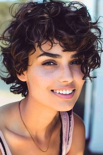 coupe courte pour cheveux épais et frisés