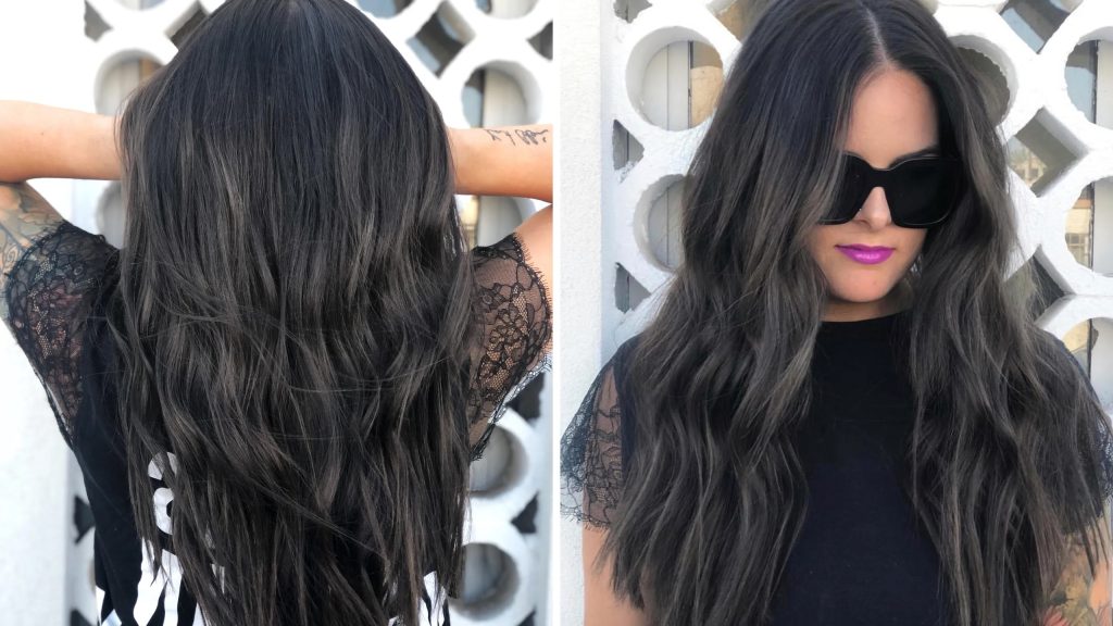 Balayage sur cheveux noirs