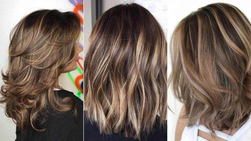 Mèches blondes sur cheveux châtain