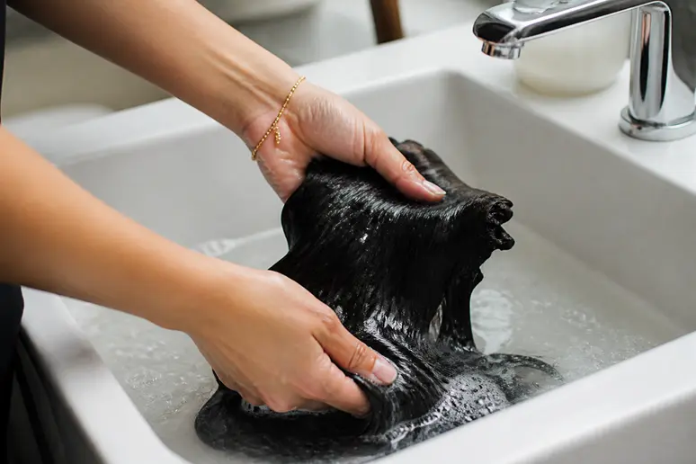 Entretien doux de clip-extension-cheveux naturels à l'eau tiède pour une longue durée de vie.