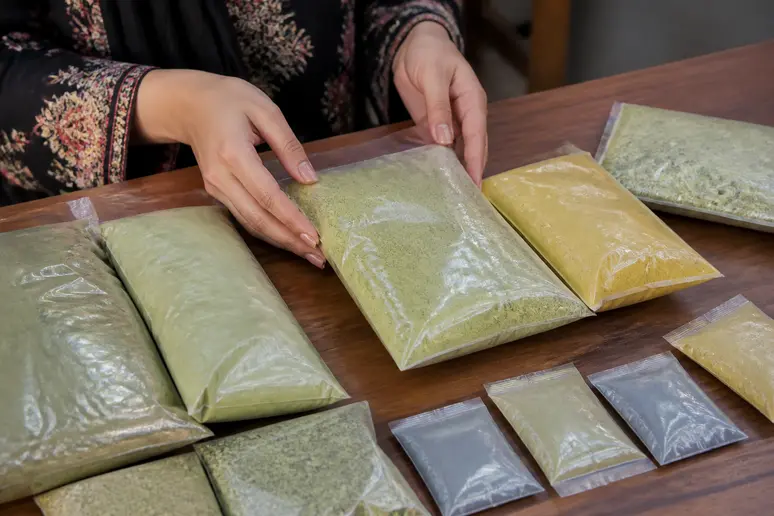 Choix des poudres de henné et indigo pour une coloration sûre et couvrir les cheveux blancs.
