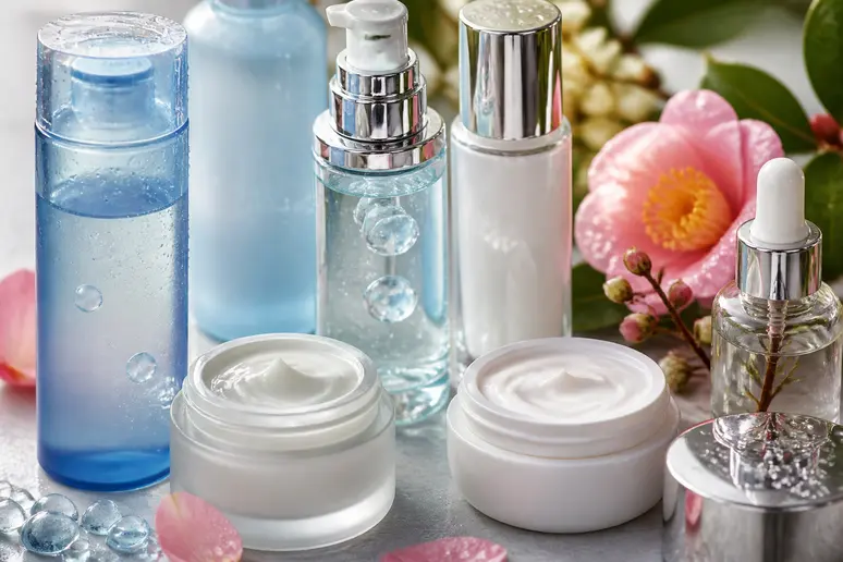 Présentation de plusieurs meilleurs cosmétiques japonais aux textures variées pour la peau.