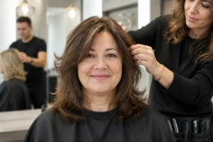Coupe mi-longue dégradée effilée : comment affiner un visage rond ?